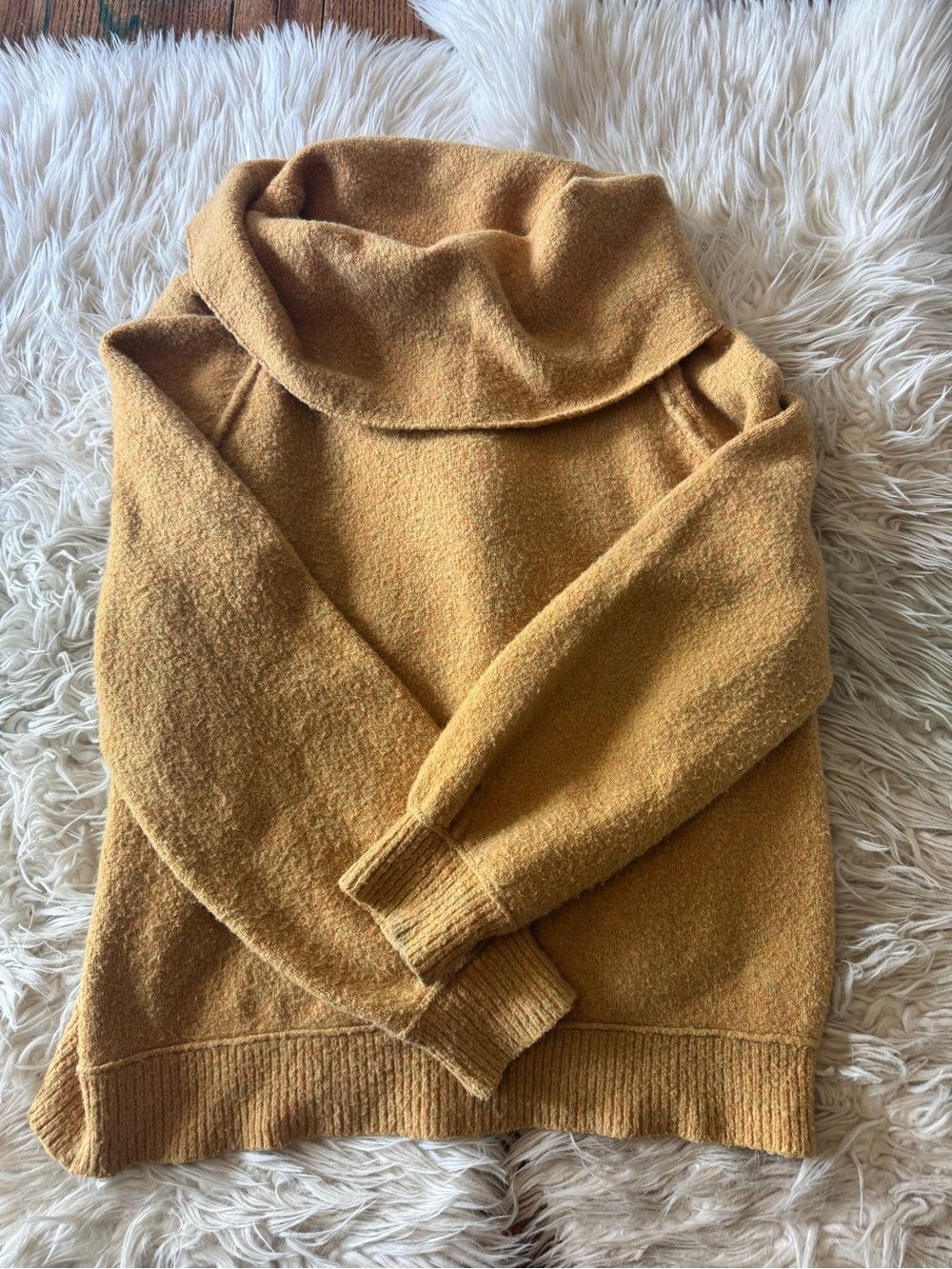 Cozy free people Mustard Cowl Neck Sweater - Women